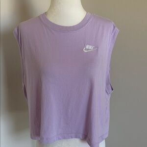 Nike Women's Lavender Crop Muscle Tee size Large